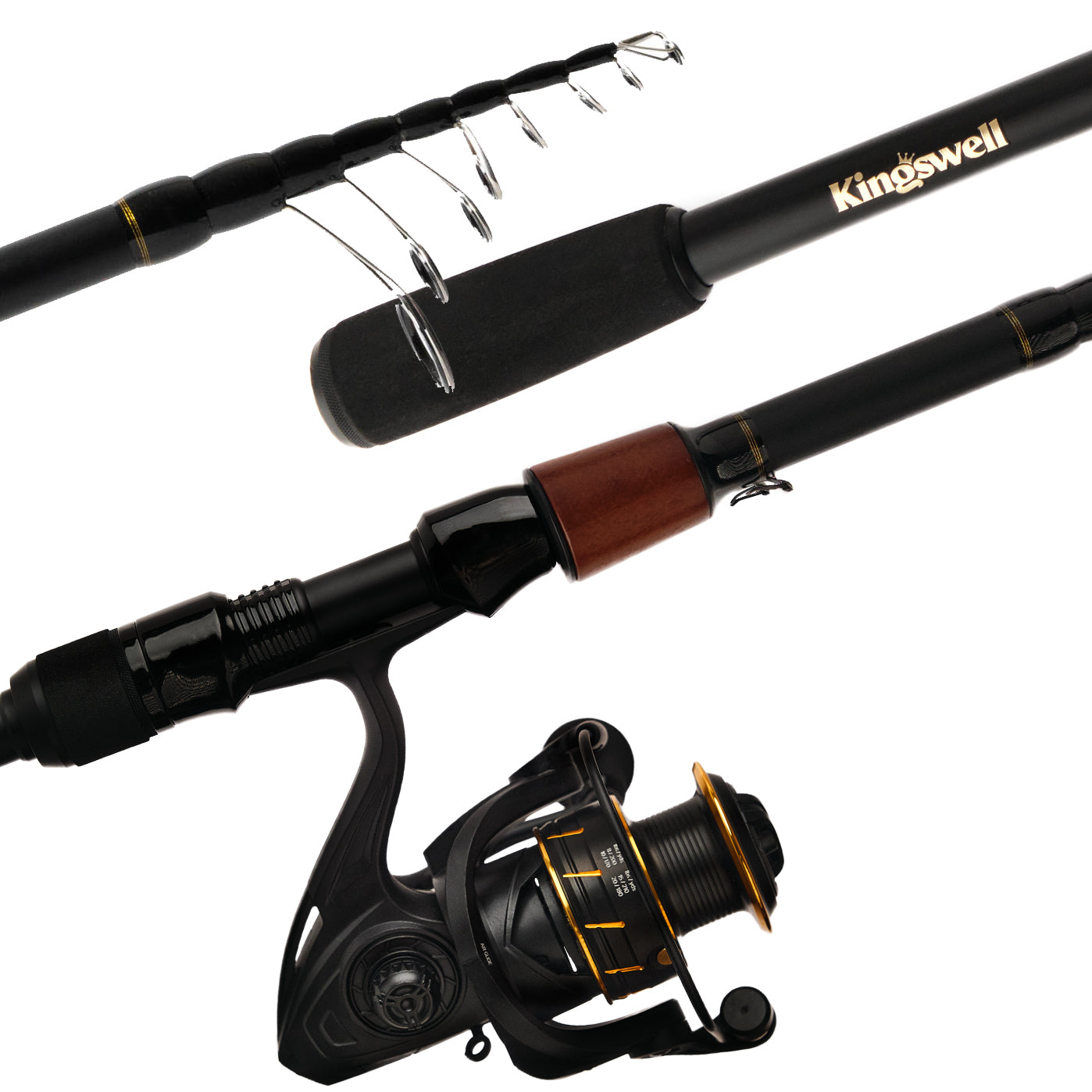 Kingswell - Telescopic Fishing Rod - All in One Travel Kit