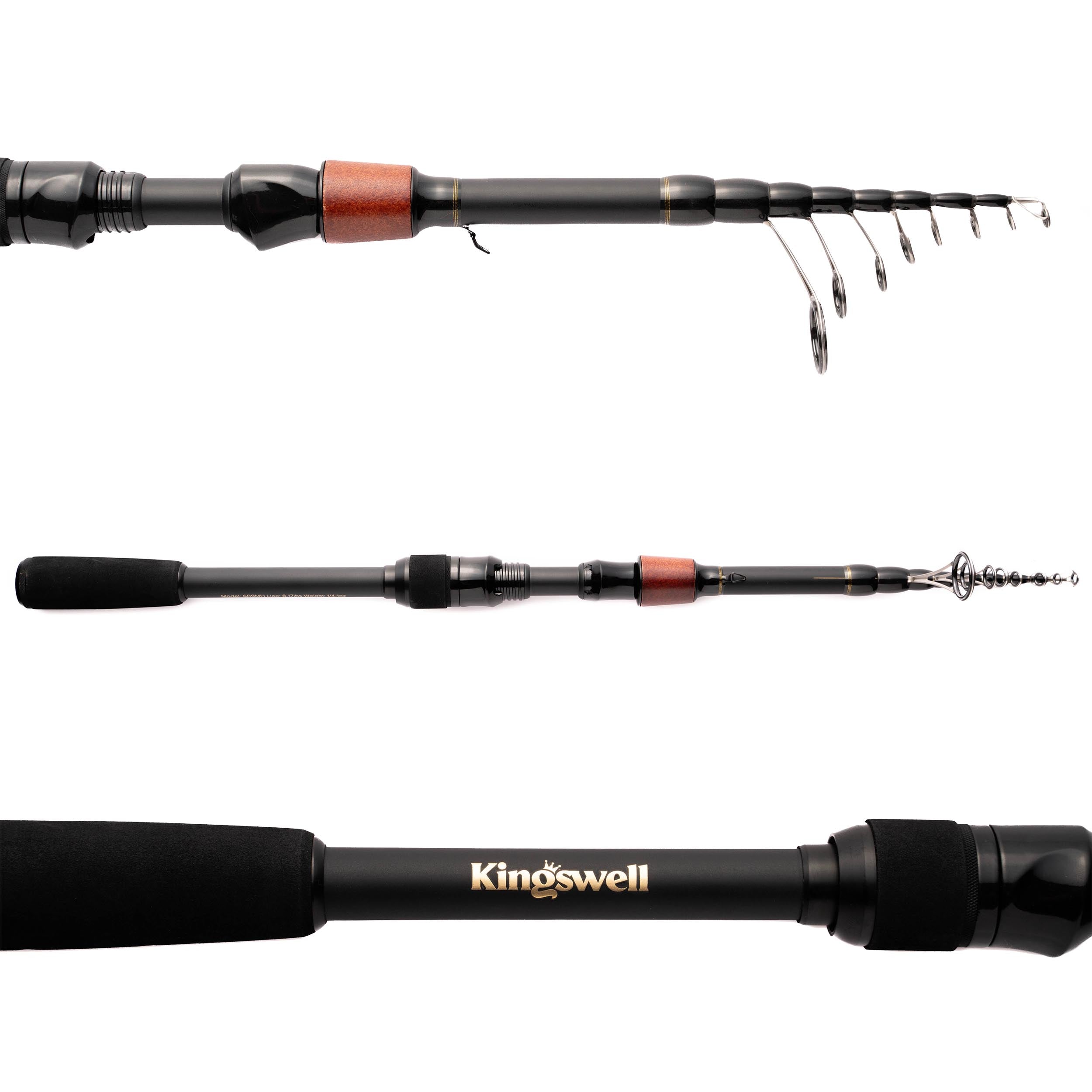 Kingswell KINgSWELL Telescopic Fishing Rod and Reel combo, Premium graphite  carbon collapsible Fishing Pole with Spinning Reel, Portable T